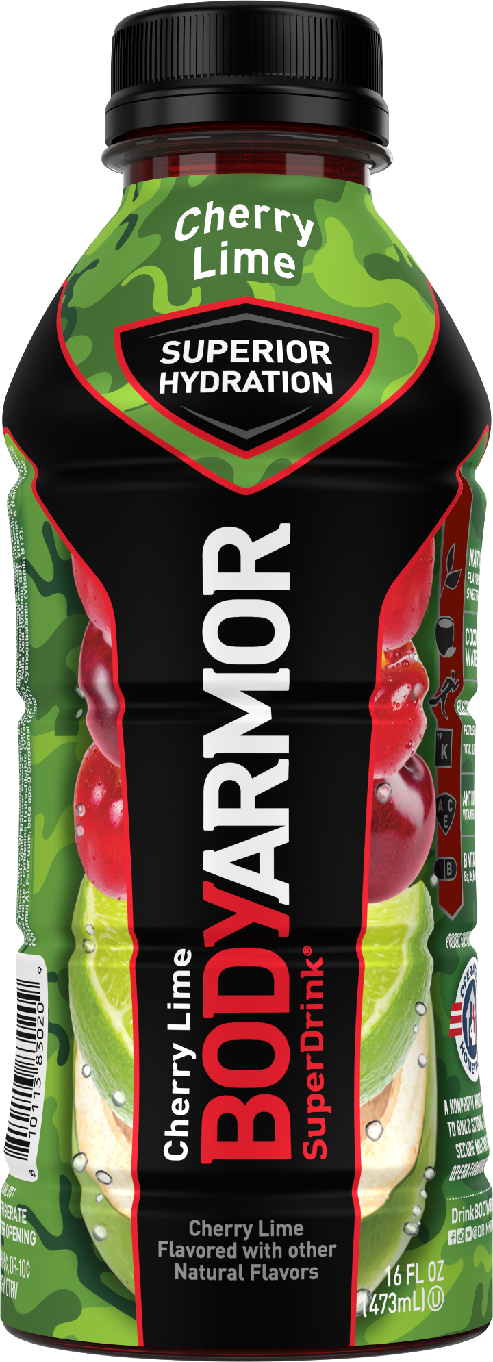16 oz Body Armor cherry lime