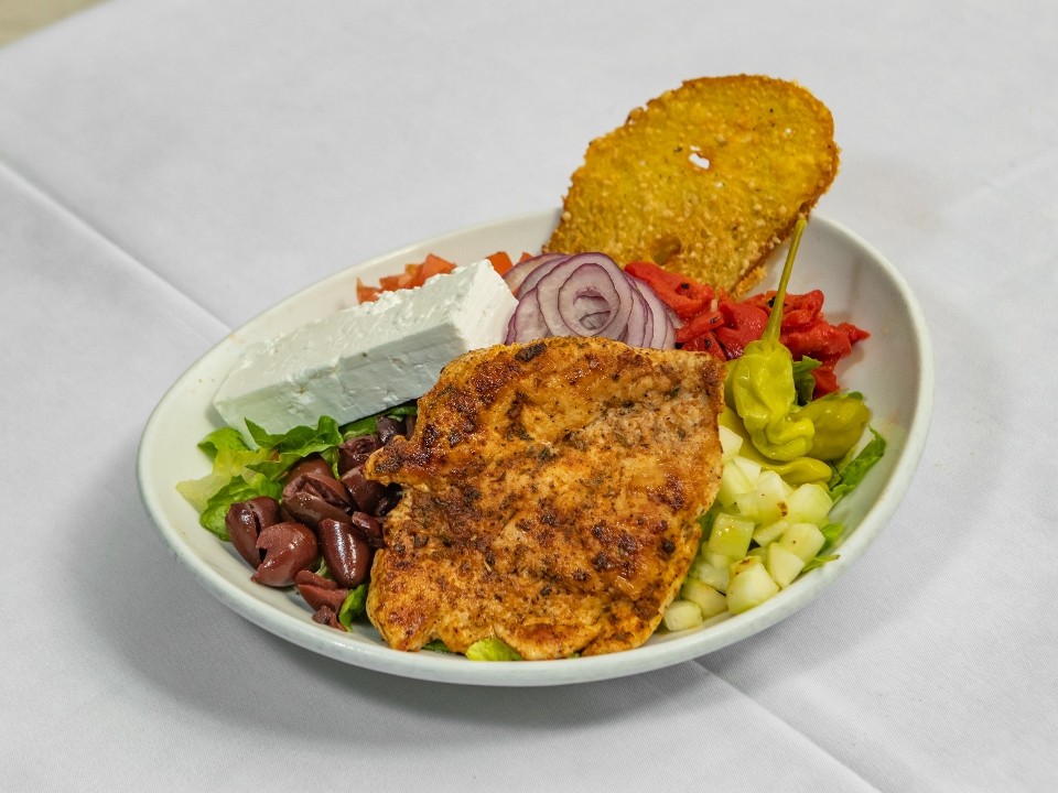 Greek Chicken Paillard Salad