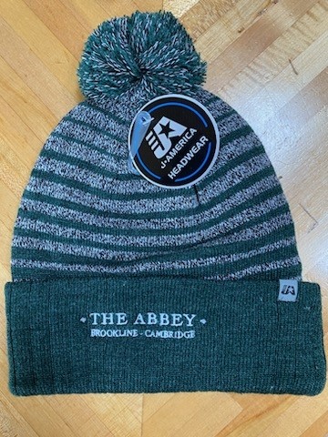 THE ABBEY STRIPED TOSSLE CAP (FOREST GREEN/GREY)
