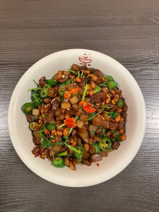 腊八豆炒美容皮Hunan style Natto stir fry pork skin