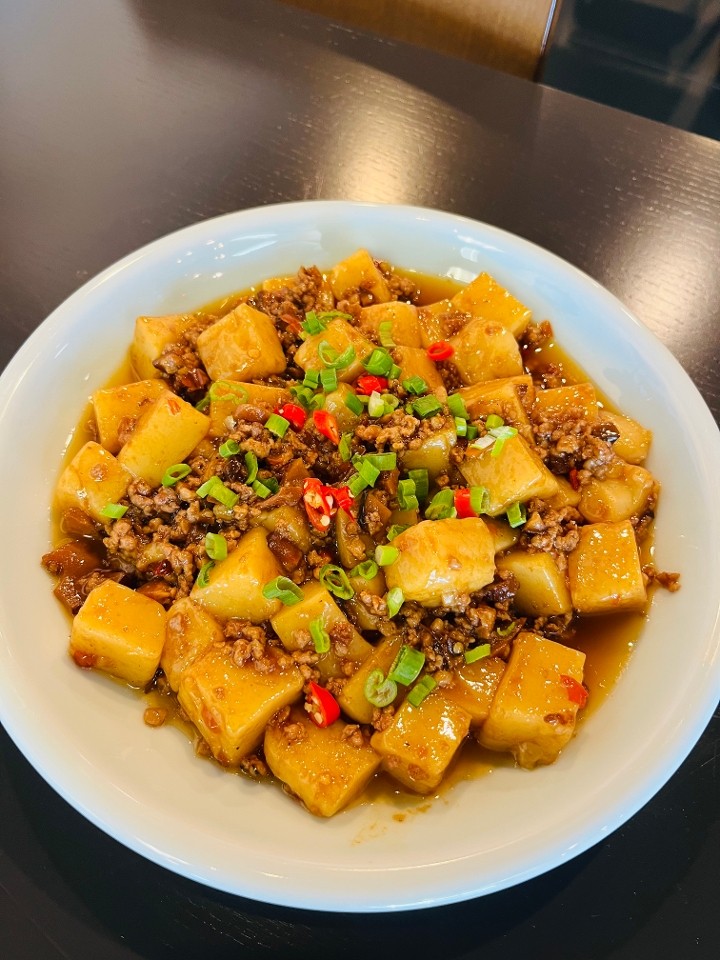 酸菜肉沫米豆腐 stir fry rice tofu