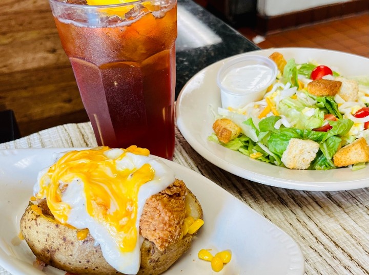 Cheesey-Fried Tater/Salad