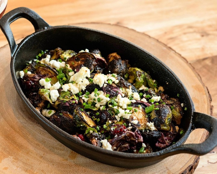 Roasted Brussels + Goat Cheese