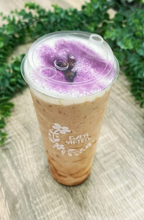 Purple Cow w/ Red Bean & Cheese Foam