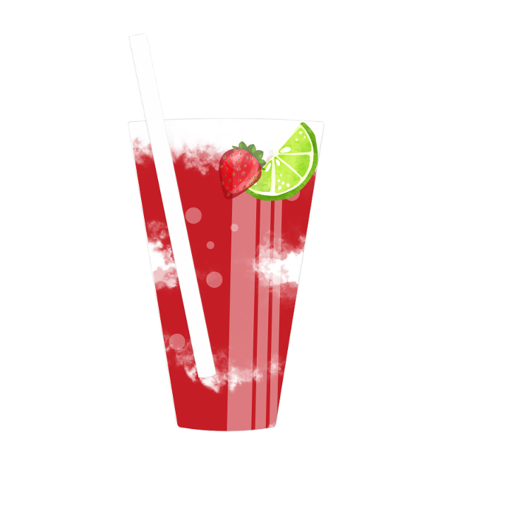 Strawberry Refresher (Selzer Water, Strawberry Syrup, Fresh Strawberry, Fresh Lime)