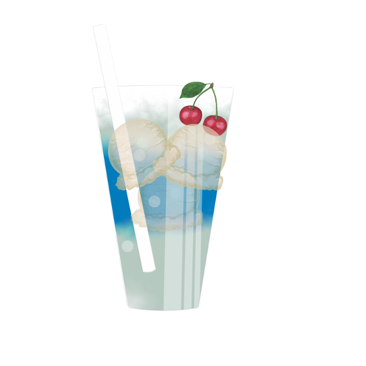 Ravenclaw Blended Float (Blue Curacao, Sprite, Vanilla Ice Cream, Whipped Cream, Cherry on Top)