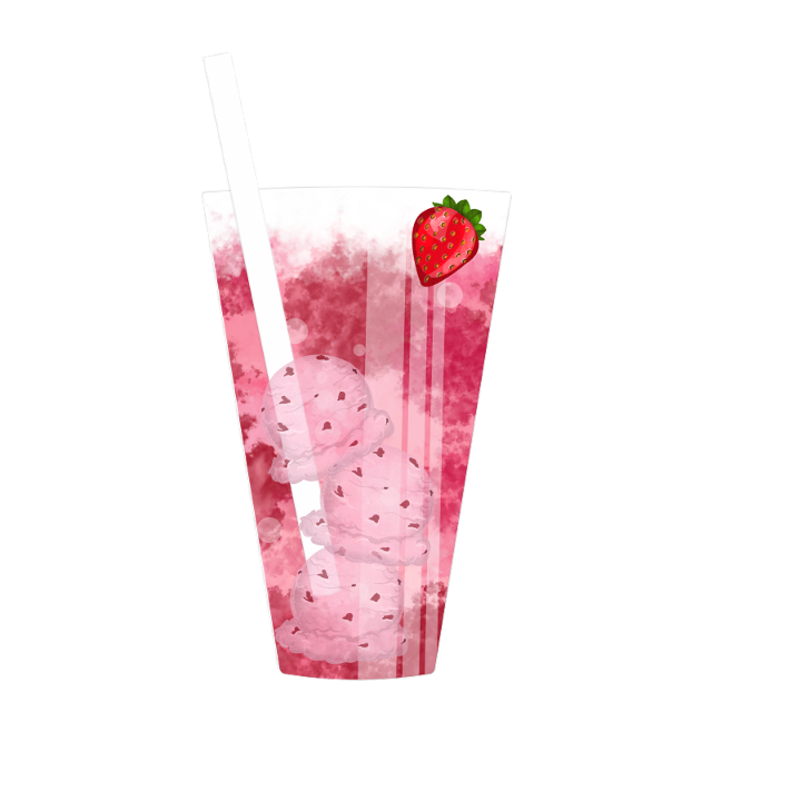 Strawberrypocolypse (Stawberry Ice Cream, Strawberry Puree, Strawberry Syrup, Frozen Strawberry, Whipped Cream)