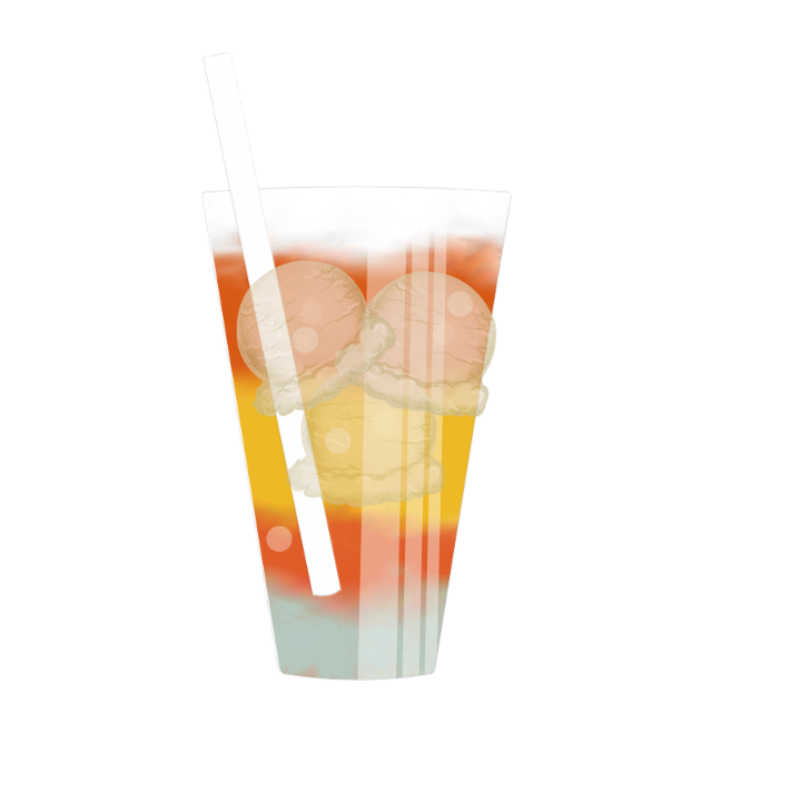 Hufflepuff Blended Float (Mango, Peach, Orange, Sprite, Vanilla Ice Cream)