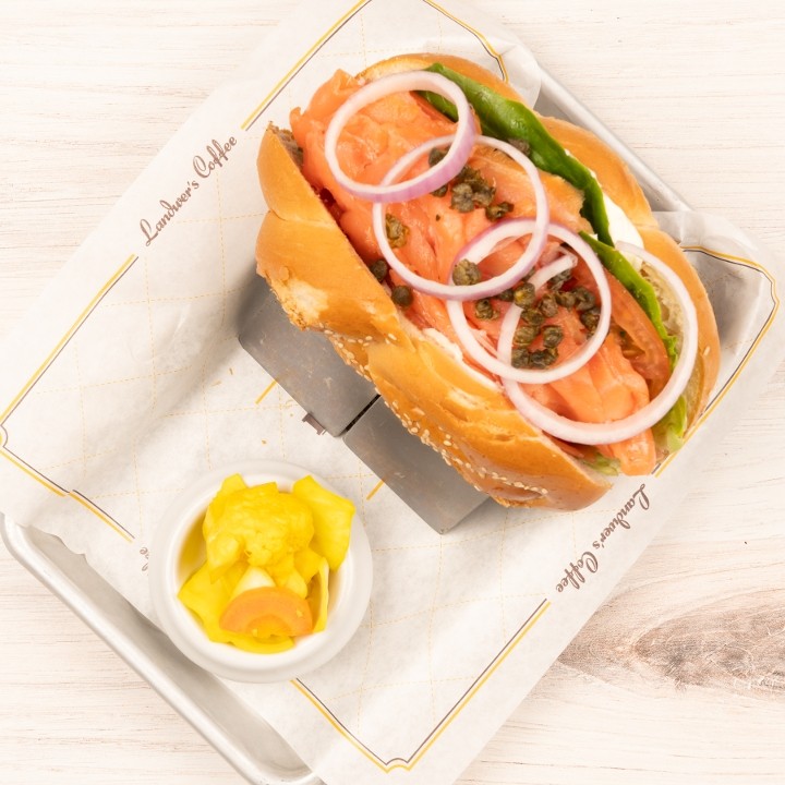 smoked salmon sandwich*