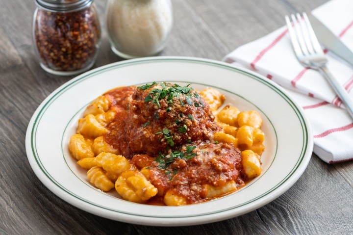 Gnocchi with a Giant Meatball