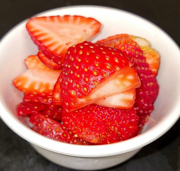 Side fresh strawberries