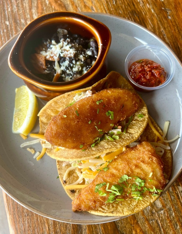 Beer Battered Fish Taco plate {Limited Time}