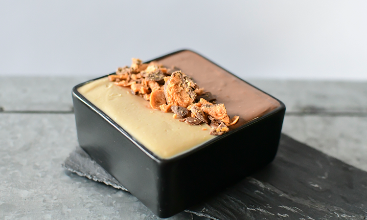 Butterscotch Pudding with Chocolate Ganache & Butterfinger Crumbles