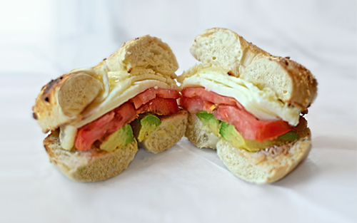 Egg White, Avocado, Swiss Bagel Sandwich