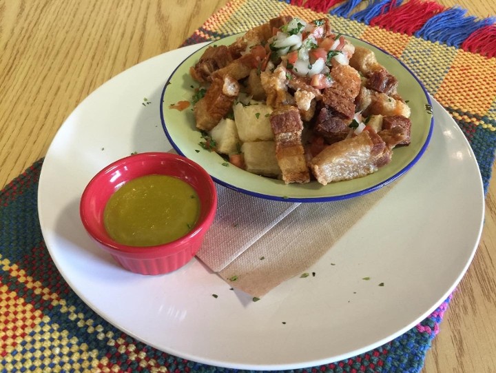 Yuca con Chicharron Appetizer