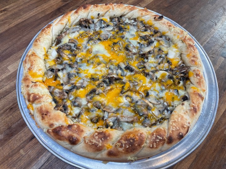 3 cheese & mushrooms Garlic twist crust