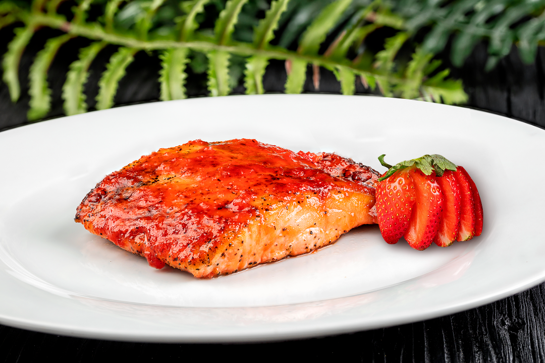 Roasted Strawberry BBQ Salmon