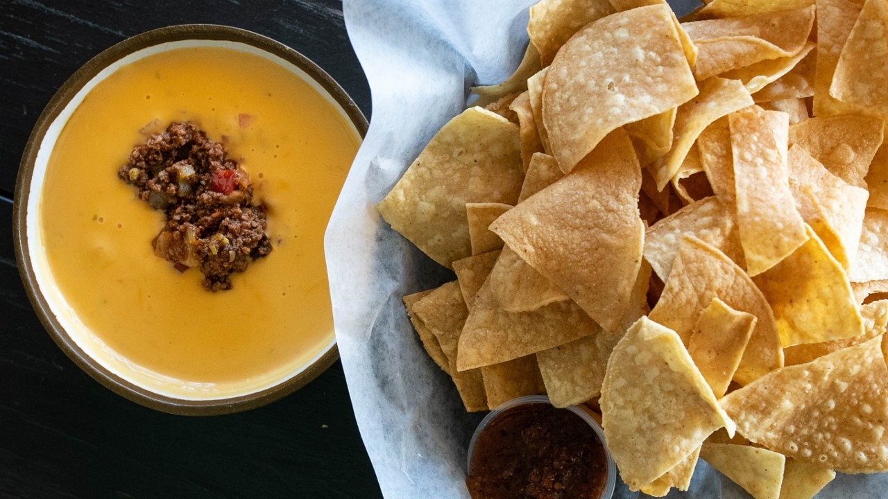 CHIPS & QUESO WITH MEAT
