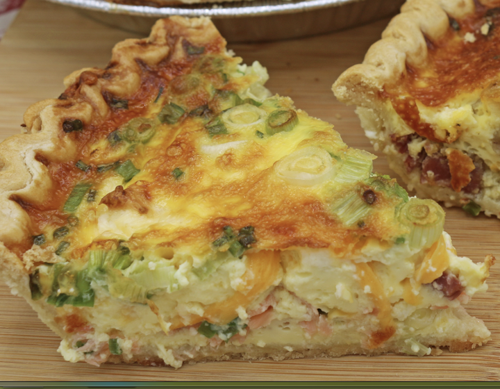 9" Smoked Salmon w/ Green Onion and Cheddar Quiche
