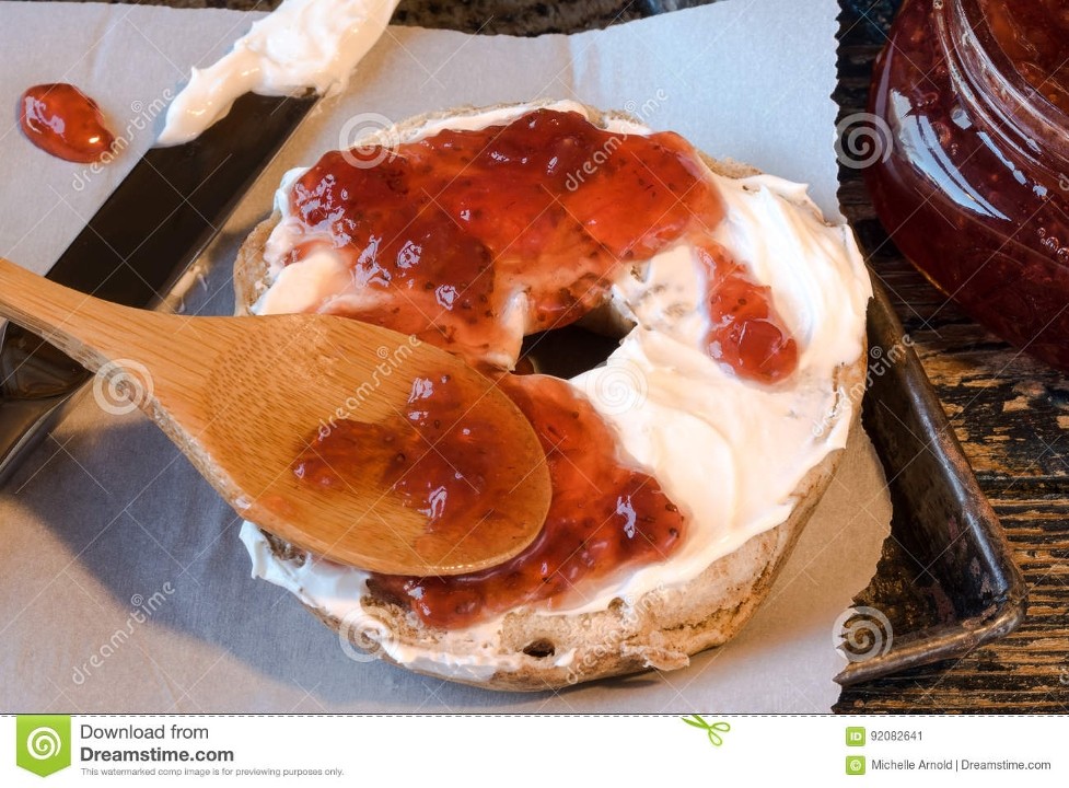Cream Cheese and Jelly Bagel