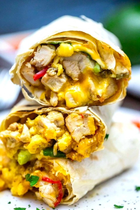 Grilled Chicken Eggs Burrito