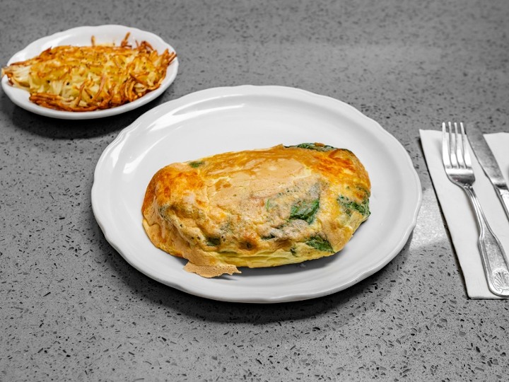 FRESH SPINACH OMELETTE WITH CHEESE