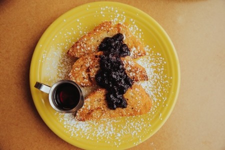 French toast w/ blueberry compote